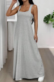 Solid Color Sleeveless Vest Dress 2-piece Set