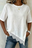 Vintage Bohemian Round Neck Solid Color Shirt