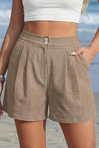 High Waisted Loose Solid Color Shorts
