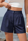 High Waisted Loose Solid Color Shorts