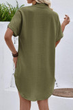 Pocket Short Sleeved Lapel Cardigan Shirt
