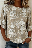 Floral Loose Seven Quarter Sleeved Shirt