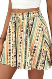 Floral Print High Elastic Waist Shorts