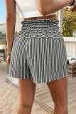 Striped Printed High Elastic Waist Shorts