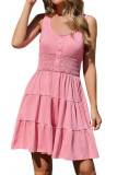 U-neck Sleeveless Waist Cinched Dress