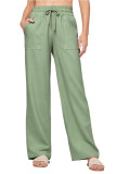High Waisted Wide Leg Casual Trousers