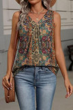 Bohemian V-neck Pleated Sleeveless Vest