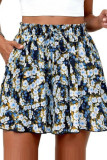Floral Print High Elastic Waist Shorts