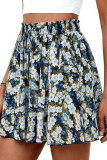 Floral Print High Elastic Waist Shorts