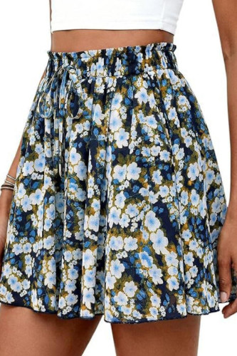 Floral Print High Elastic Waist Shorts