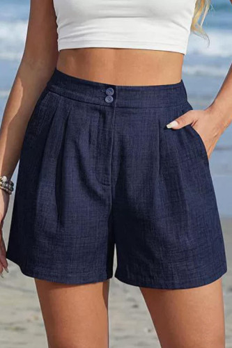 High Waisted Loose Solid Color Shorts