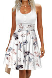 U-neck Sleeveless Waist Cinched Dress