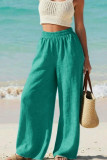 Solid Color High Elastic Waist Wide Leg Pants