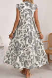  Bohemian Retro V-neck Flying Sleeve Dress