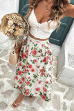 Vintage Rose Print High Waisted Skirt