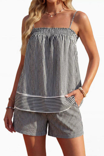 Solid Color Sleeveless Tank Top Shorts 2-piece Set