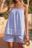 Solid Color Sleeveless Tank Top Shorts 2-piece Set