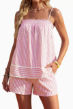 Solid Color Sleeveless Tank Top Shorts 2-piece Set