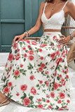 Vintage Rose Print High Waisted Skirt