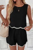Round Neck Sleeveless Vest Shorts 2-piece Set