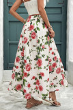 Vintage Rose Print High Waisted Skirt
