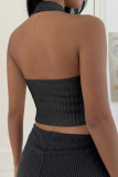 Solid Color V-neck Sleeveless Knitted Vest