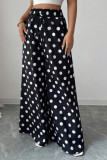 Polka Dot High Elastic Waist Wide Leg Pants