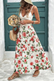 Vintage Rose Print High Waisted Skirt