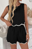 Round Neck Sleeveless Vest Shorts 2-piece Set