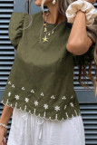 Round Neck Embroidered Flying Short Sleeve Shirt