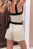 Square Neck Camisole Vest Skirt Pants 2-piece Set
