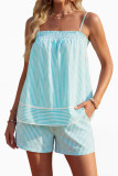 Solid Color Sleeveless Tank Top Shorts 2-piece Set