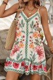 Vacation Style Floral Print Sleeveless Beach Dress