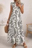  Bohemian Retro V-neck Flying Sleeve Dress