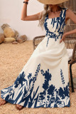 Retro Sleeveless Square Neck Waist Cinched Dress