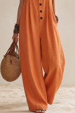 Bohemian Sleeveless Wide Shoulder Strap Jumpsuit