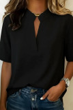 Large Size V-neck Short Sleeved T-shirt