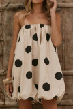 Polka Dot Printed Strapless Mini Dress