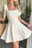 Strap French Solid Color Sleeveless Dress