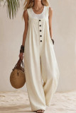 Bohemian Sleeveless Wide Shoulder Strap Jumpsuit