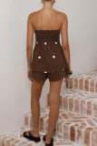 Polka Dot Printed Strapless Top Shorts 2-piece Set