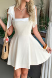 Strap French Solid Color Sleeveless Dress