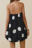 Polka Dot Printed Strapless Mini Dress