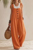 Bohemian Sleeveless Wide Shoulder Strap Jumpsuit