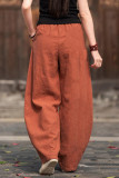Large Size Cotton Linen Loose Lantern Pants