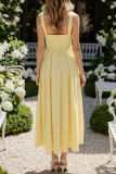 Solid Color Sleeveless Camisole Waist Cinching Dress