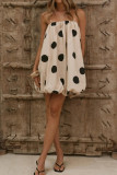 Polka Dot Printed Strapless Mini Dress