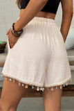 Tassel Shell High Waist Wide Leg Casual Shorts