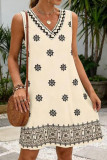 Bohemian V-neck Sleeveless Mini Dress
