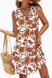Bohemian V-neck Sleeveless Mini Dress